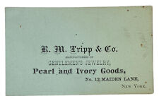 ANTIQUE MERCHANT’S TRADE CARD – R.M. TRIPP & CO. MFG. of GENTLEMEN’S JEWELRY, NY picture