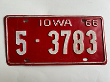 1966 Iowa License Plate County 5 All Original picture