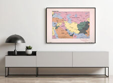 1986 Map| Southwest Asia| Middle East Map Size: 18 inches x 24 inches |Fits 18x2 picture