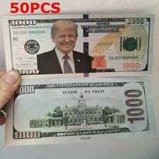 50PC President Donald Trump Colorized $1000 Dollar Bill Silver Foil Banknote picture