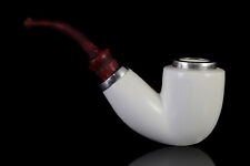 Large Block Meerschaum Pipe 925 double silver smoking tobacco with case MD-106 picture