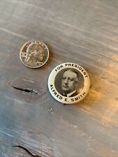 Vintage For President Alfred E Smith Campaign Button ￼1928 Hoover Campaign picture