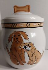 Treat Canister Puppy Dog Biscuit Cookie Jar Ceramic Hand Painted Inspirado picture