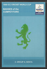 ICC 1999 CRICKET WORLD CUP OFFICIAL ICC POSTCARD - KENYA BADGE CARD picture