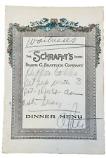 Vintage 1933 Schrafft's Dinner Menu picture