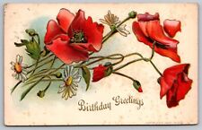 Postcard: Birthday, Embossed, Gilt, Floral, N. G. Y., S. Dattilo, Posted 1909 picture