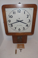 ANTIQUE SETH THOMAS Wooden Large Square Wall Clock for Repair picture