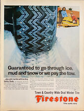 Vintage 1968 Firestone Town & Country Tire With Ice Grip Studs Advertisement picture