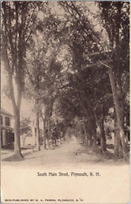 Dirt South Main Street c1904 UDB Plymouth NH Homes Power Poles Lines Antique picture