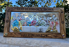 A Wonderful Last Supper Pure Silver With Olive Wood Frame Made In Holy Land picture