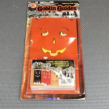 Vintage Golblin Guides Halloween Path Lights Package Orange Black Paper Lanterns picture