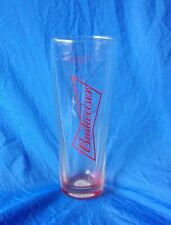 BUDWEISER Red Bottom Signature 16oz Tapered Beer Glass Barware HTF picture