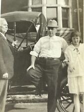 J3 Photograph 1914 Family With Old Ford Car Street Girl Men Old Man picture
