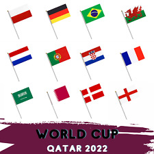 2 x Small Waving Flags Country Flags World Cup Qatar 2022 Football UK Rugby picture