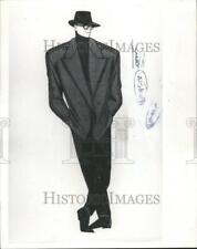 1989 Press Photo Jerry Hall Black Lace Jacket Elton Bra - RRV54951 picture