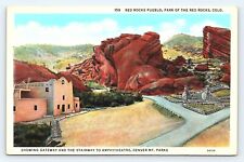 c1920s Red Rocks Pueblo Colorado Indian Feast Menu Advertising WB Postcard C22 picture