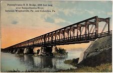 Pennsylvania Railroad Bridge Susquehanna River Antique Postcard c1910 picture