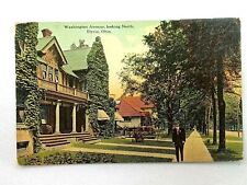 Vintage Postcard 1913 Washington Avenue looking North Elyria OH Ohio 1Cent picture