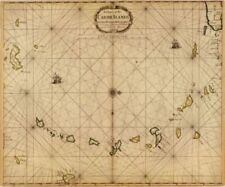 1680 Map| A chart of the Caribe Ilands sic| West Indies Map Size: 20 inches x 24 picture