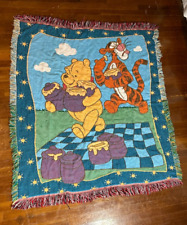 Beacon Vintage Disney Licensed Winnie the Pooh Tigger Fringe Throw Blanket 50x58 picture