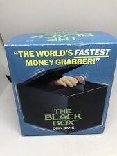 Vintage 1972 Coin Bank Mechanical Penny Bank, THE BLACK BOX COIN BANK AS IS READ picture
