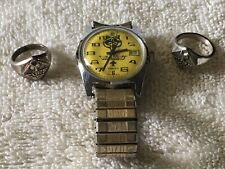 Vintage Timex Cub Scouts Watch + 2 Sterling Silver Cubs Scouts Rings Sizes 4 & 6 picture
