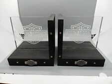 Harley Davidson Black & Acrylic Bookends  picture