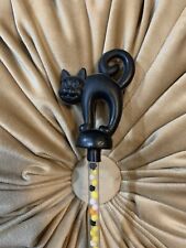 Vintage ROSBRO Black Cat Halloween Candy Tube Straw Toy Plastic RARE picture