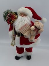 Santa Claus Large 18” Standing With His List & Bag Of Gifts, Excellent Condition picture