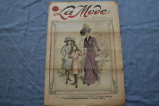 1909 OCTOBER 24 LA MODE MAGAZINE - GREAT ILLUSTRATIONS - FRENCH - NP 8657 picture