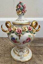 Dresden lidded urn Friedrich Wilhelm Wessel Vase Hand painted Germany 6.5 Inch picture