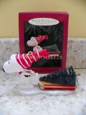 Hallmark 1996 A Tree for Snoopy Peanuts Gang sled Christmas Ornament picture