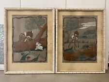 🔥 Fine Antique Old Vintage Disney Art BAMBI Deer Thumper Paintings (2), 1940s picture