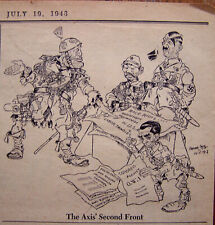 ARTHUR SZYK drawing in PM Newspaper  1943 – WWII - (1 page only) - Hitler Axis picture