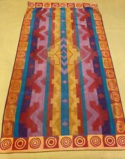 Vtg Seaside Colorful Beach Towel Southwest Tribal Orange Turquoise VGC Read All picture