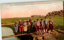 Fishermen's Children, Eiland-Marken, Holland postcard picture