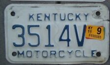 KENTUCKY 2011 Motorcycle Cycle License plate  3514 V  picture