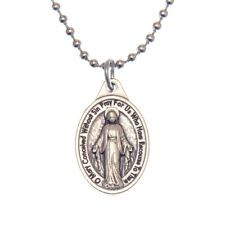 Miraculous Medal Virgin Mary Pendant Necklace 24