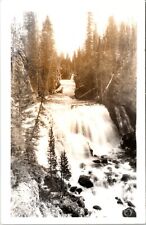 Kepler Cascade Yellowstone National Park Wyoming Vintage Real Photo Postcard picture
