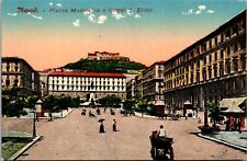 Italy Napoli Piazza Municipio a Castel s. Elmo DB UNP 1907-1915 Antique Postcard picture