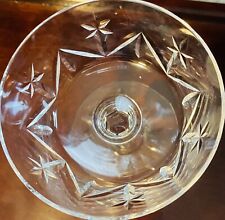 1970's Mid Century Atomic Star Martini Cocktail Glass Crystal Barware Set Of 8 picture