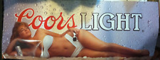 1988 🔥COORS LIGHT POSTER🔥 Beautiful Blonde in White Bikini Laying on The Beach picture