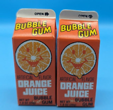 2 Vintage Topps Juice Bar Bubble Gum Orange carton 1oz lot picture