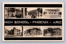 Phoenix Arizona High School RPPC Antique Multiview Photo Postcard ~1930s picture
