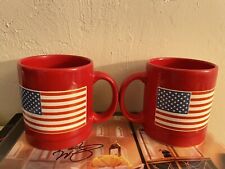 Waechtersbach American Flag Vintage Coffee Cup / Mug LOT OF 2 Made In Germany picture