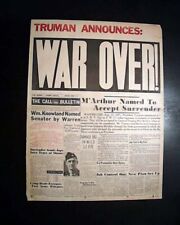 Great Japanese Surrenders End of World War II Peace V-J Day 1945 WWII Newspaper picture