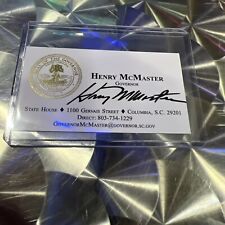 Henry McMaster South Carolina Governor Signed Business Card picture