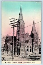 Independence Iowa IA Postcard St. John's Catholic Church Chapel Exterior c1910 picture