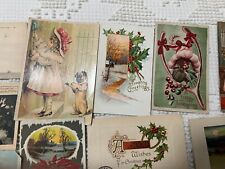 45 ANTIQUE & VINTAGE MIXED HOLIDAY & GREETING POSTCARDS picture