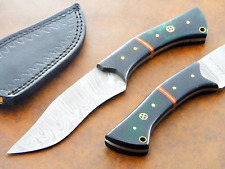 Custom Handmade Damascus Fixed Blade Camping Hunting Bowie Knife-Micarta Canvas picture